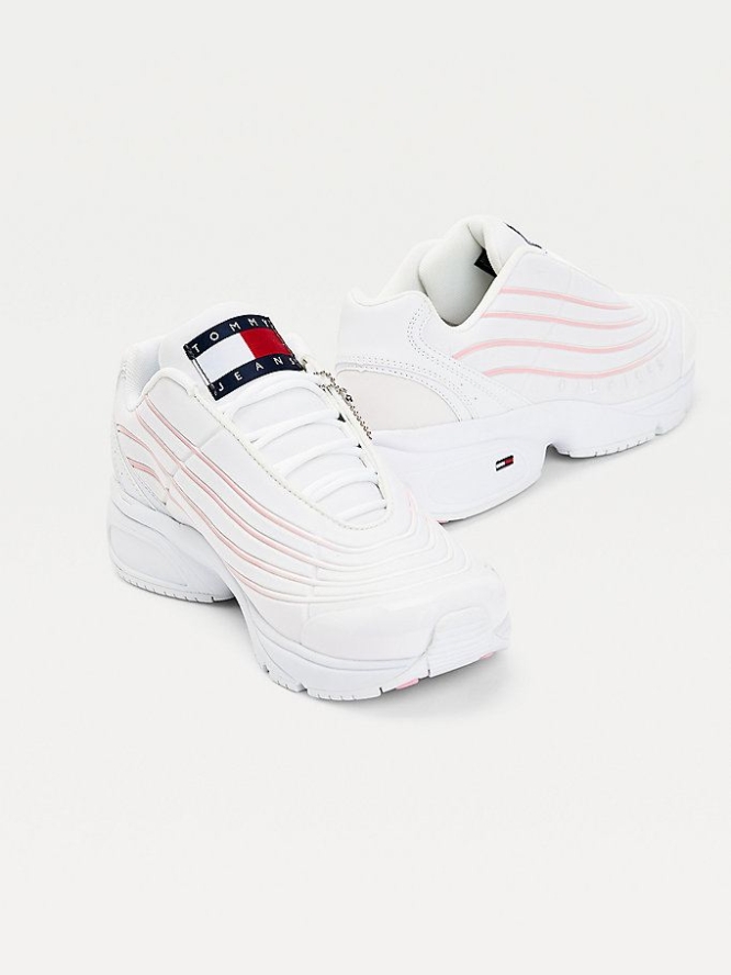 Tommy Hilfiger Ombre Stripe Sneakers Damen Weiß | AT354QCTP