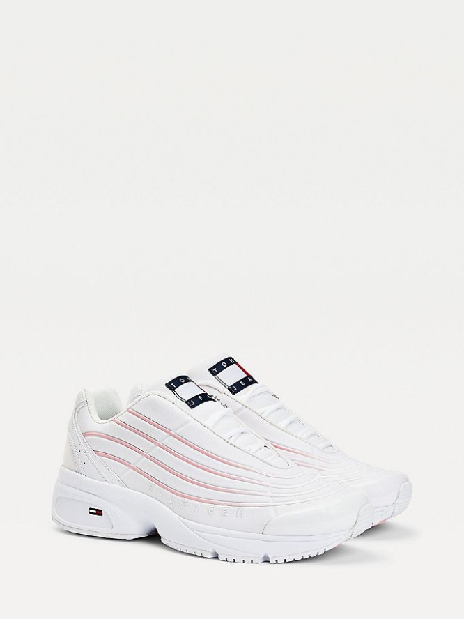 Tommy Hilfiger Ombre Stripe Sneakers Damen Weiß | AT354QCTP