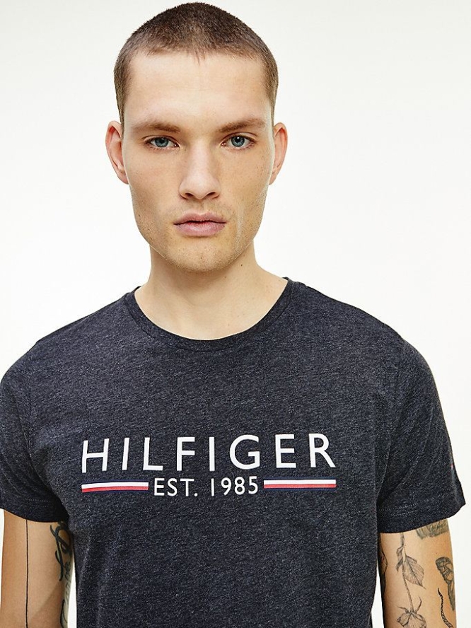 Tommy Hilfiger Organic Baumwoll 1985 Logo T-shirts Herren Grau | AT146UNOK