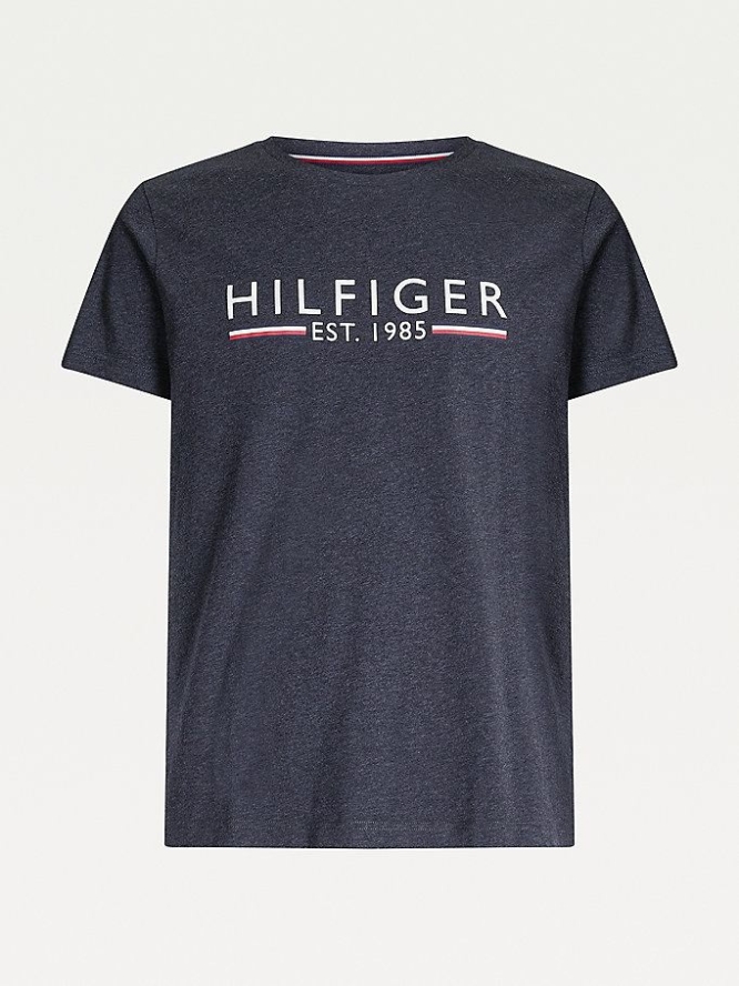 Tommy Hilfiger Organic Baumwoll 1985 Logo T-shirts Herren Grau | AT146UNOK