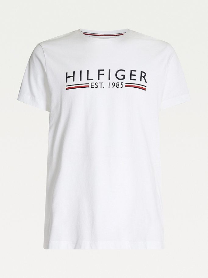 Tommy Hilfiger Organic Baumwoll 1985 Logo T-shirts Herren Weiß | AT375EWXK