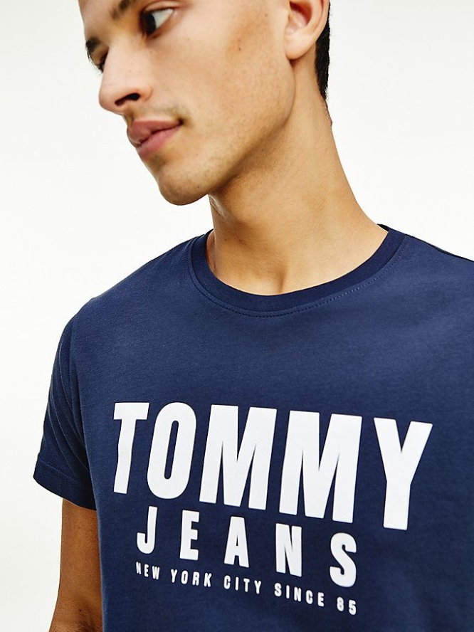 Tommy Hilfiger Organic Baumwoll Bold Logo T-shirts Herren Hellnavy | AT587DAJU