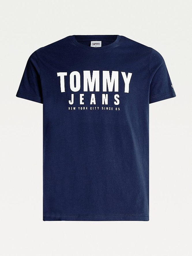 Tommy Hilfiger Organic Baumwoll Bold Logo T-shirts Herren Hellnavy | AT587DAJU