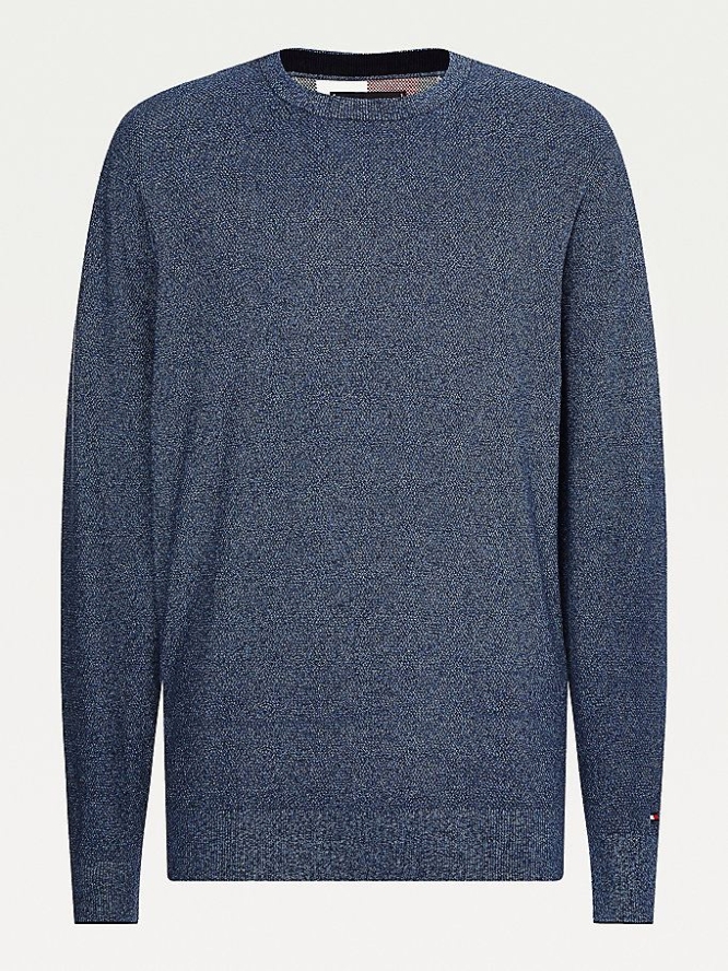 Tommy Hilfiger Organic Baumwoll Crew Neck Jumper Pullover Herren Dunkelblau | AT136QPWF