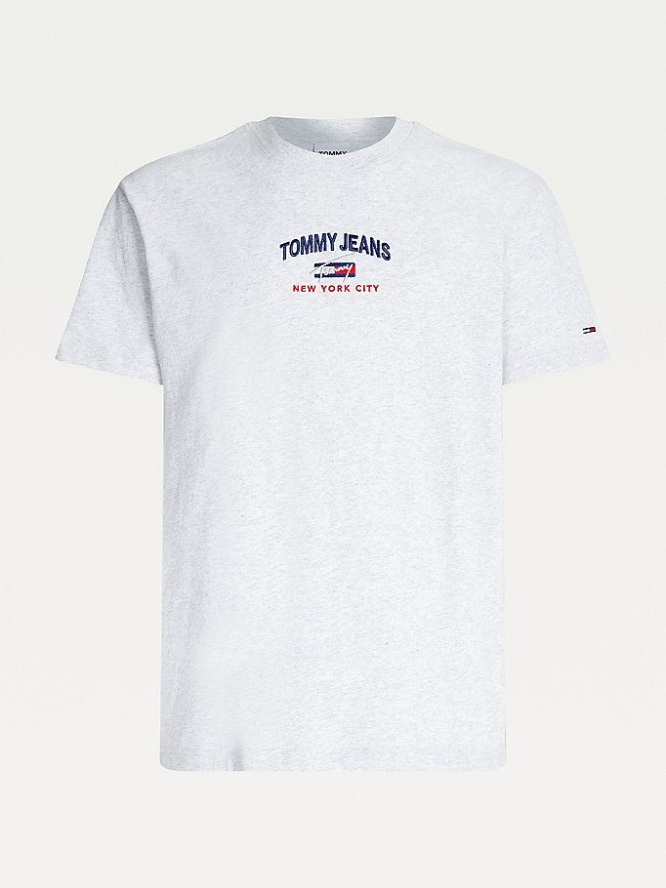 Tommy Hilfiger Organic Baumwoll Flag T-shirts Herren Silber Grau | AT169BJUD