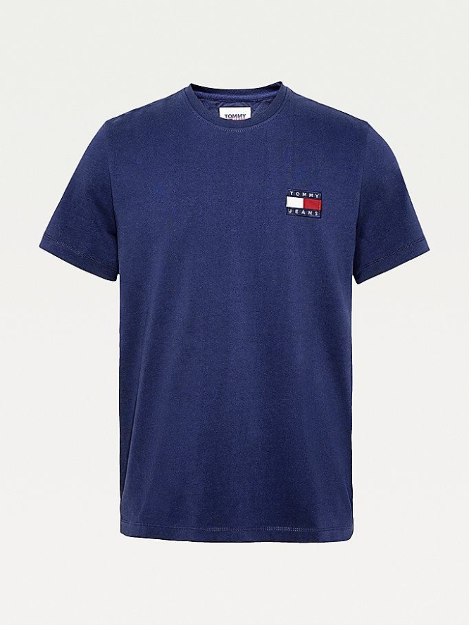 Tommy Hilfiger Organic Baumwoll Jersey Badge T-shirts Herren Hellnavy | AT978TPLN