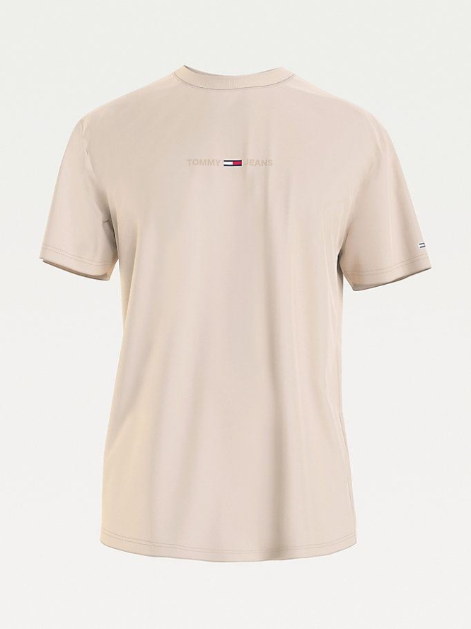 Tommy Hilfiger Organic Baumwoll Jersey Logo T-shirts Herren Beige | AT410CGMX