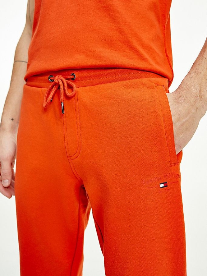 Tommy Hilfiger Organic Baumwoll Logo Embroidery Jogginghose Herren Orange | AT063UXCI