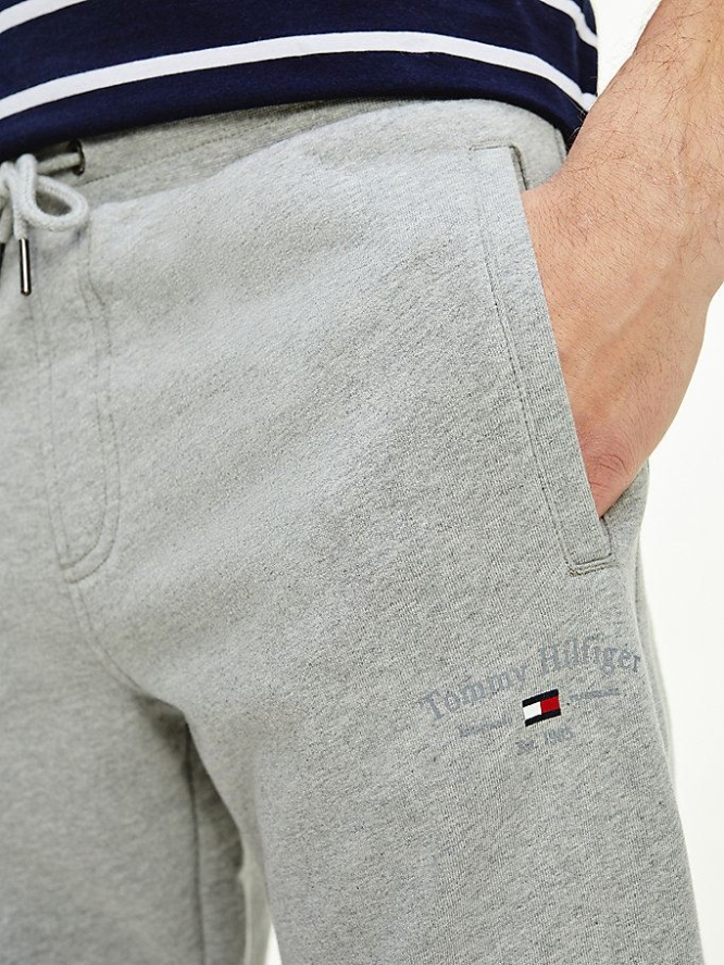 Tommy Hilfiger Organic Baumwoll Logo Embroidery Jogginghose Herren Grau | AT140LUPJ