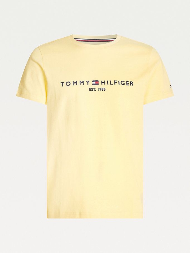 Tommy Hilfiger Organic Baumwoll Logo T-shirts Herren Gelb | AT138LSWE