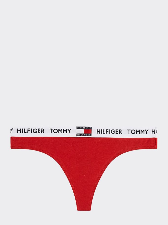 Tommy Hilfiger Organic Baumwoll Logo Tanga Unterwäsche Damen Braun Rot | AT746GNOD