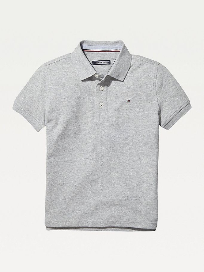 Tommy Hilfiger Organic Baumwoll Polo Shirts Kinder Grau | AT053MJIS