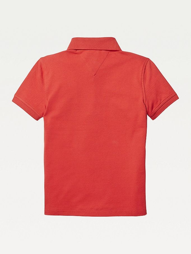 Tommy Hilfiger Organic Baumwoll Polo Shirts Kinder Rot | AT250PIWL