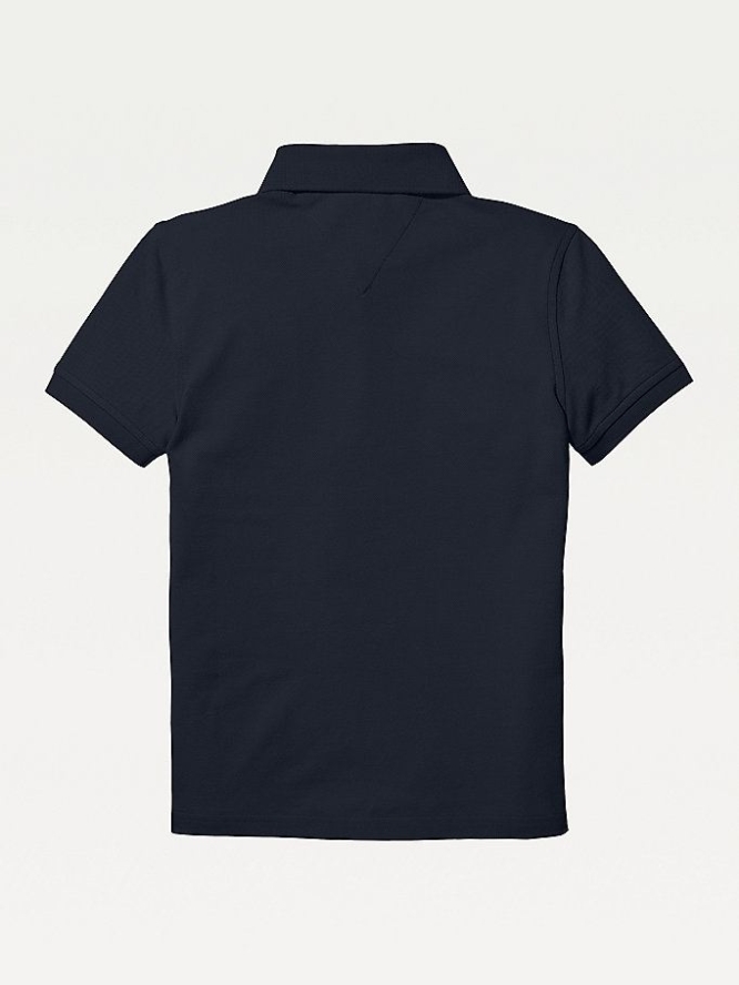 Tommy Hilfiger Organic Baumwoll Polo Shirts Kinder Dunkelblau | AT961QJNB