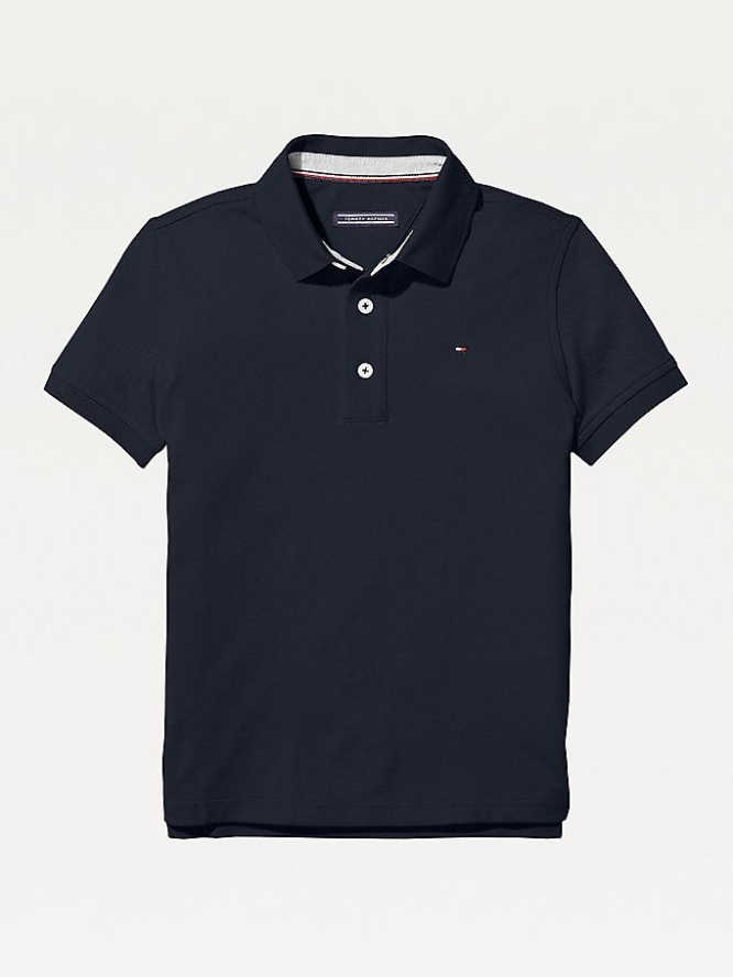 Tommy Hilfiger Organic Baumwoll Polo Shirts Kinder Dunkelblau | AT961QJNB