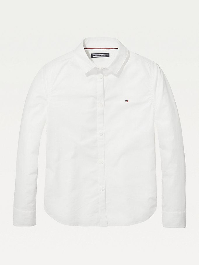 Tommy Hilfiger Organic Baumwoll Poplin Oberteile Kinder Weiß | AT173UDVL