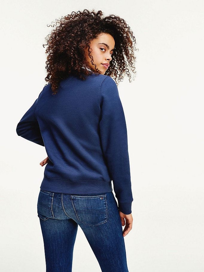 Tommy Hilfiger Organic Baumwoll Regular Fit Fleece Sweatshirts Damen Hellnavy | AT263NOKU