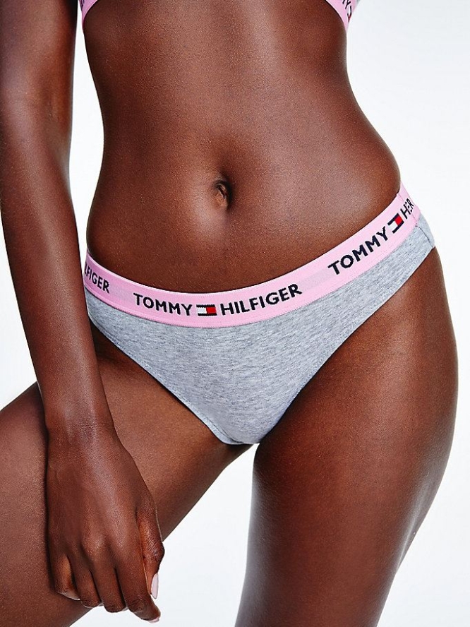 Tommy Hilfiger Organic Baumwoll Repeat Logo Briefs Unterwäsche Damen Grau | AT157VKCE