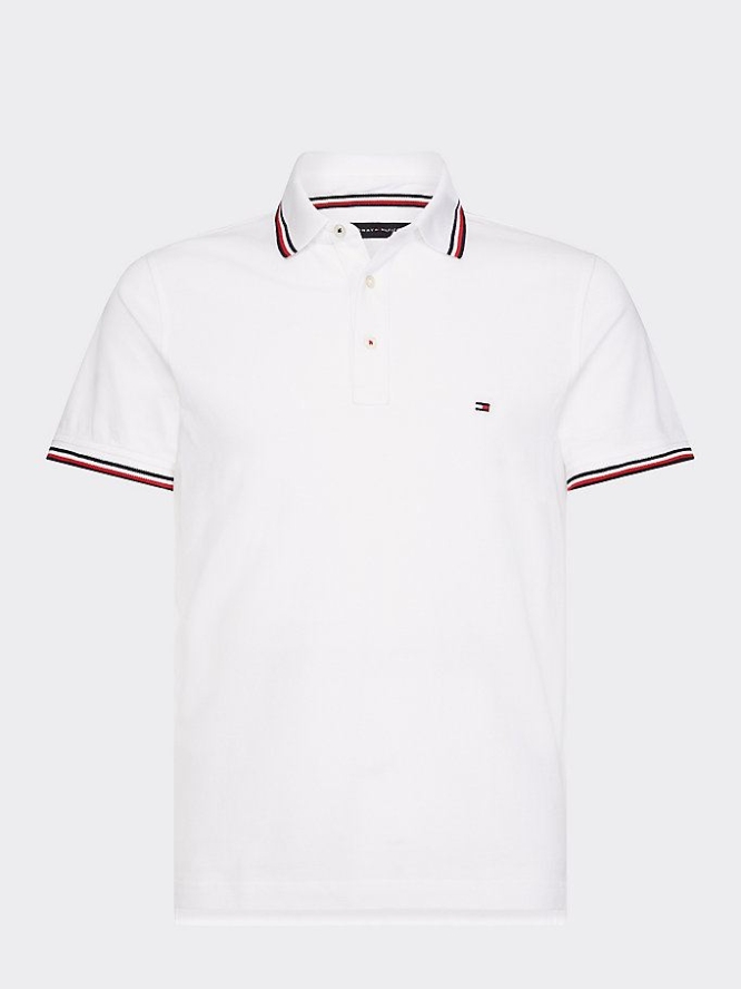 Tommy Hilfiger Organic Baumwoll Slim Fit Polo Shirts Herren Weiß | AT582QAZH