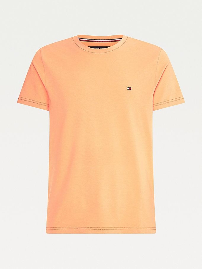 Tommy Hilfiger Organic Baumwoll Stripe Slim Fit T-shirts Herren Orange | AT549OXUB