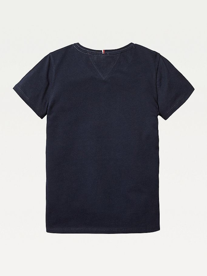 Tommy Hilfiger Organic Baumwoll T-shirts Kinder Dunkelblau | AT271VFPR