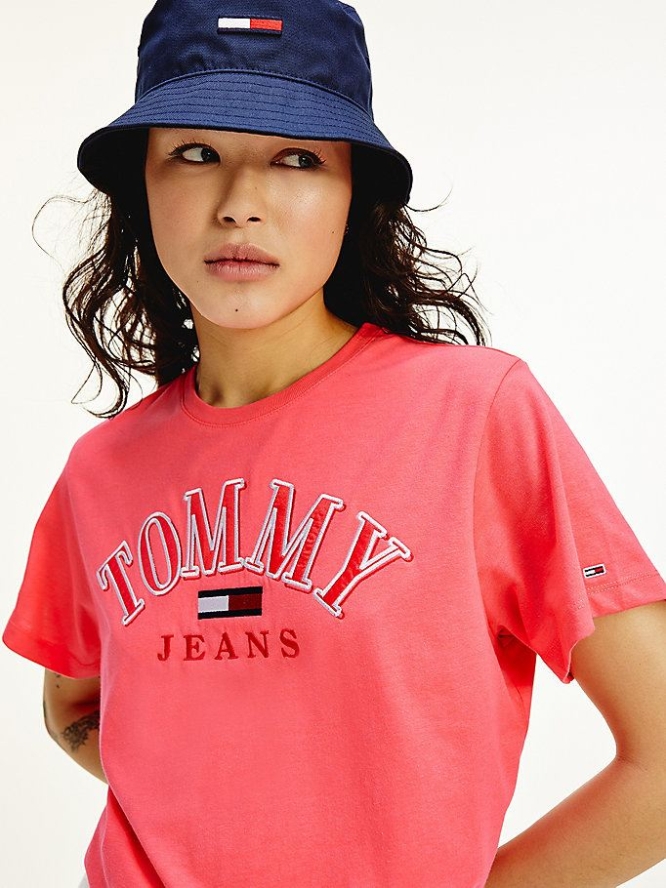 Tommy Hilfiger Organic Recycled Baumwoll Relaxed Fit T-shirts Damen Rosa | AT048NIPY