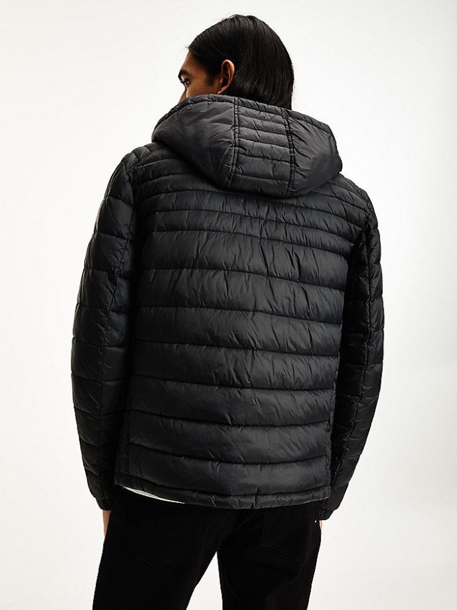 Tommy Hilfiger Packable Down Mit Kapuze Puffer Jacke Herren Schwarz | AT346HYIR