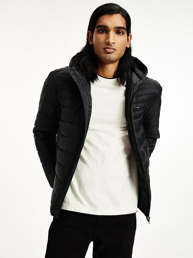 Tommy Hilfiger Packable Down Mit Kapuze Puffer Jacke Herren Schwarz | AT346HYIR