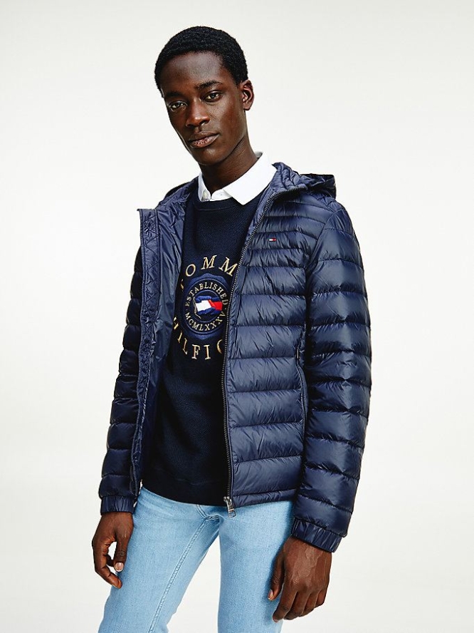 Tommy Hilfiger Packable Down Mit Kapuze Puffer Jacke Herren Dunkelblau | AT801JTHI