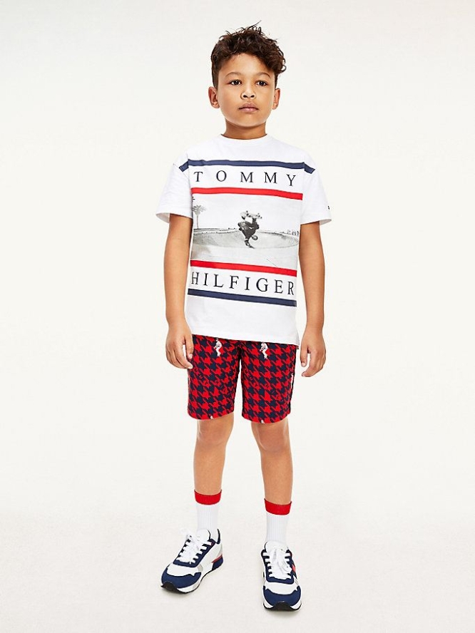 Tommy Hilfiger Photo Print T-shirts Kinder Weiß | AT984MJCH