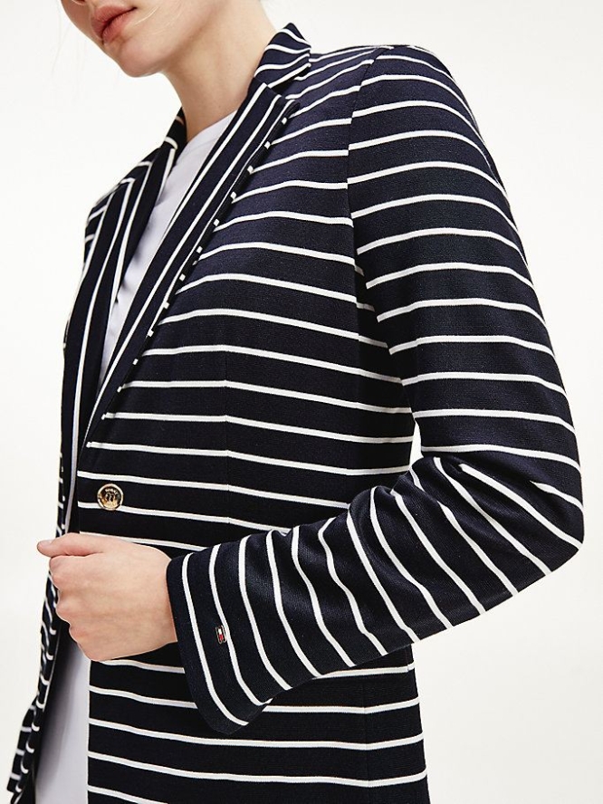 Tommy Hilfiger Pinstripe Blazer Damen Stripes | AT714ZPGR