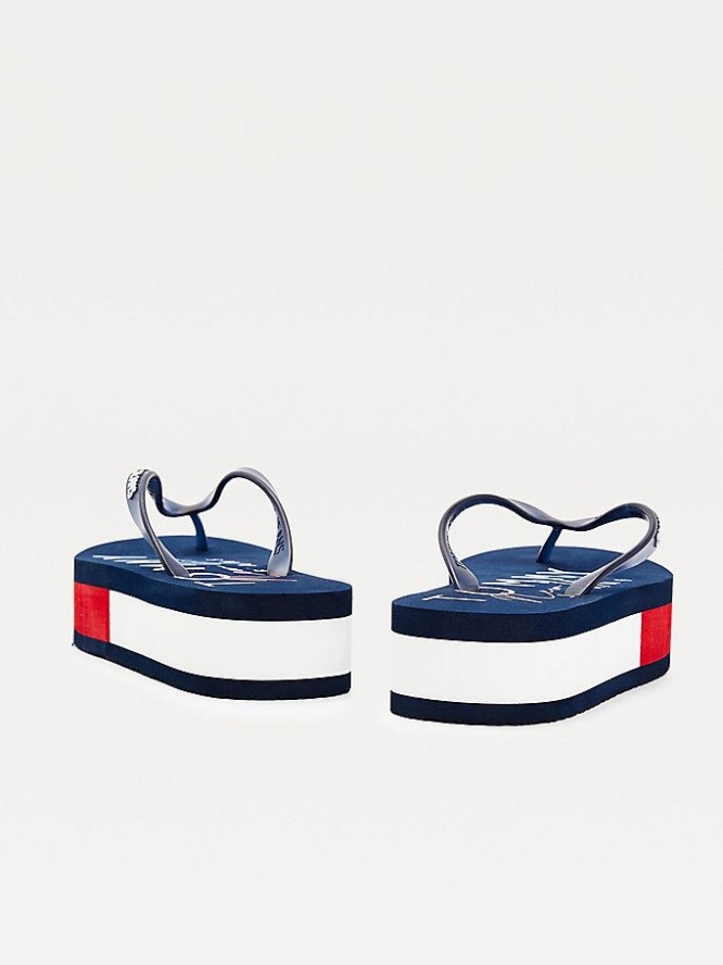 Tommy Hilfiger Plattform Badelatschen Damen Hellnavy | AT921NRBK