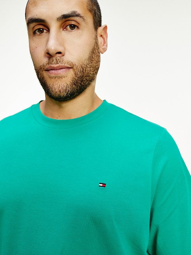 Tommy Hilfiger Plus Organic Baumwoll T-shirts Herren Grün | AT392YGTS