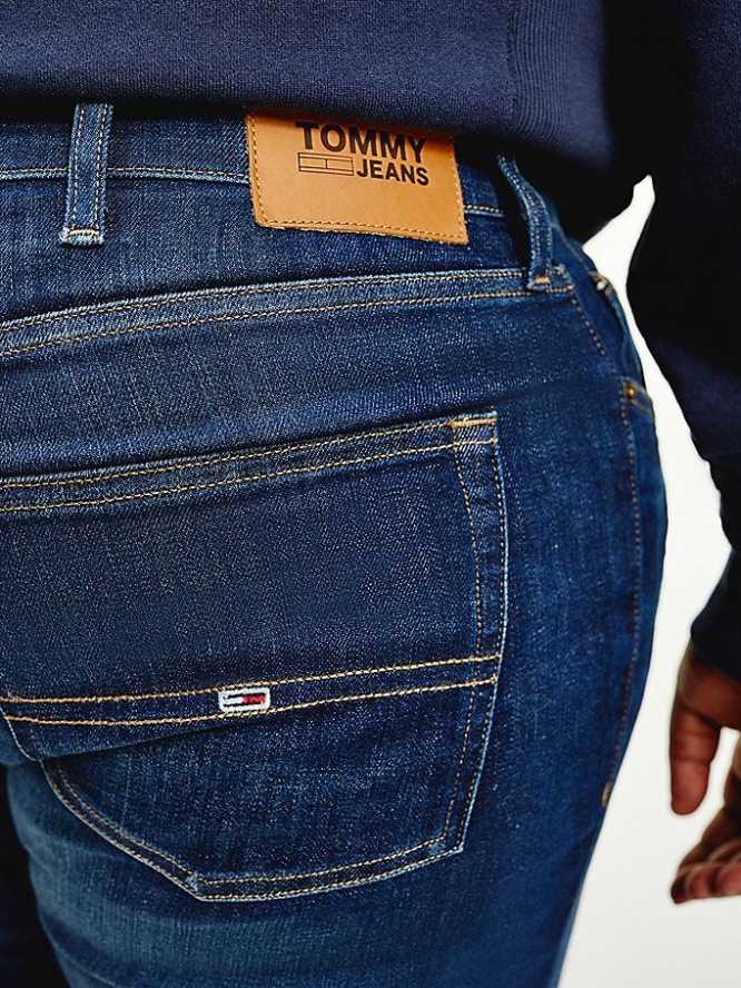 Tommy Hilfiger Plus Scanton Slim Faded Recycled Baumwoll Jeans Herren Dunkelblau | AT582YCAU