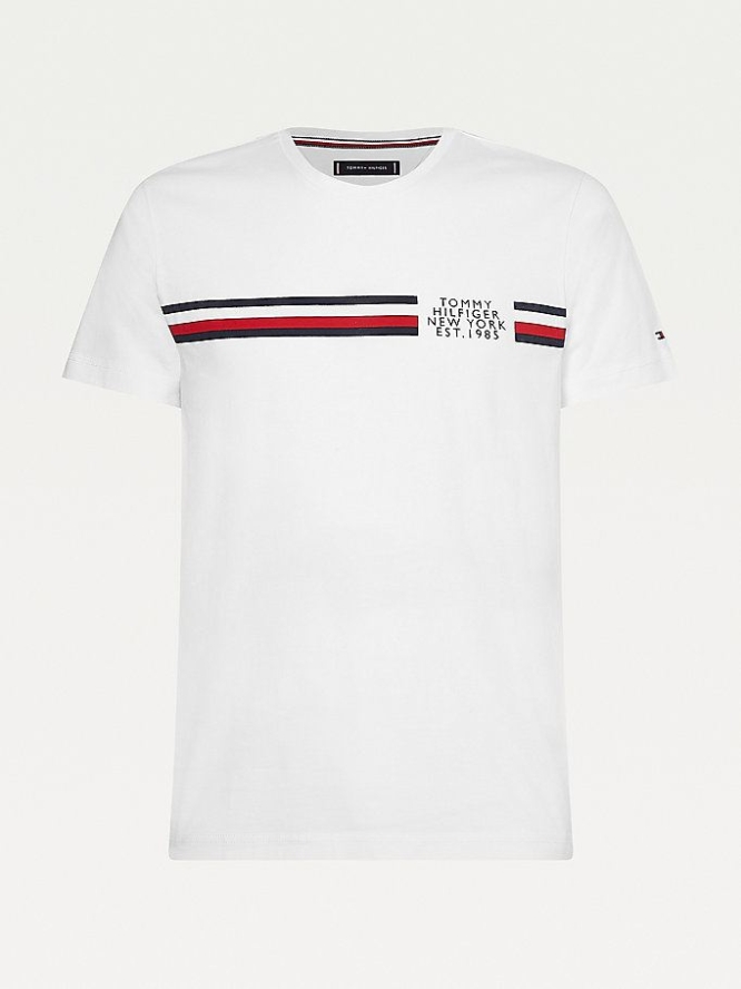 Tommy Hilfiger Plus Signature Detailing Organic Baumwoll T-shirts Herren Weiß | AT982XUCK