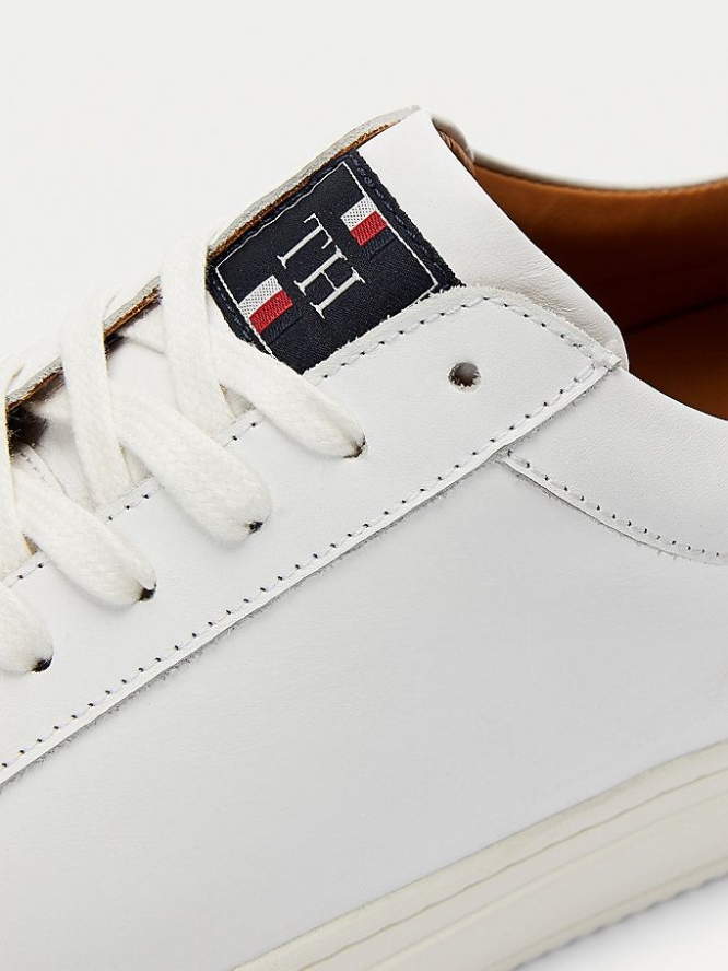 Tommy Hilfiger Premium Cupsole Leder Sneakers Herren Weiß | AT015SFUO