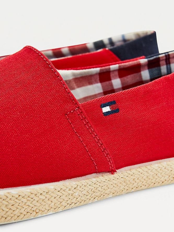 Tommy Hilfiger Pure Baumwoll Jute Sole Espadrilles Freizeitschuhe Herren Rot | AT479CQXL