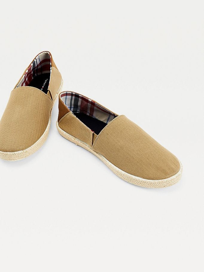 Tommy Hilfiger Pure Baumwoll Jute Sole Espadrilles Freizeitschuhe Herren Braun | AT607XHNE