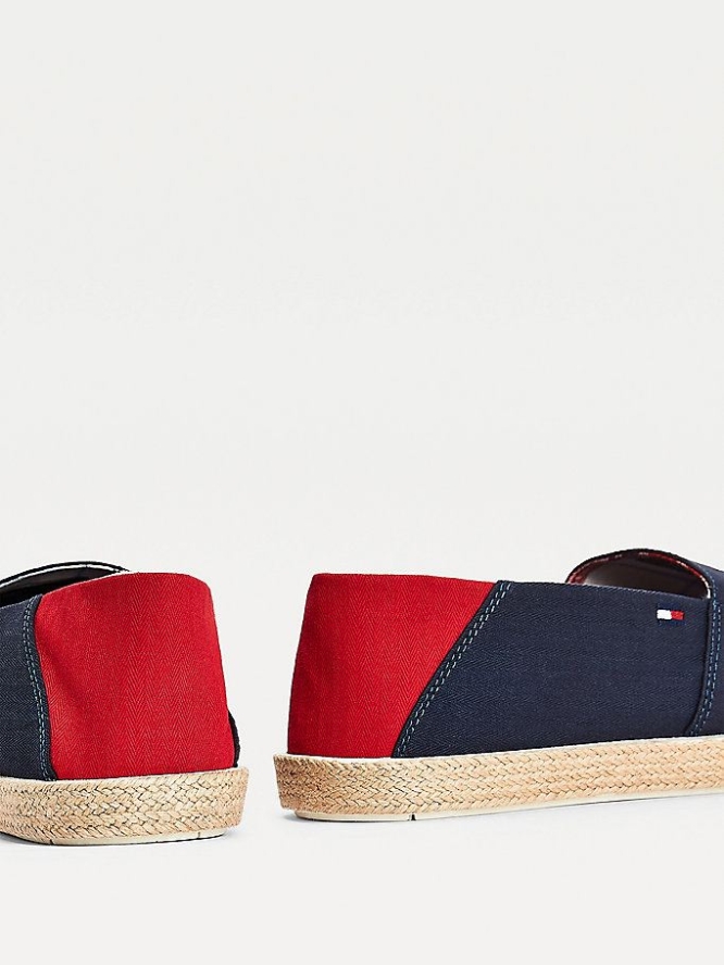 Tommy Hilfiger Pure Baumwoll Jute Sole Espadrilles Freizeitschuhe Herren Dunkelblau | AT715DTLV