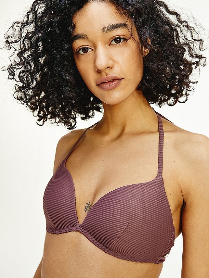 Tommy Hilfiger Push-Up Bikini Bra Bademode Damen Grau | AT128XPFJ