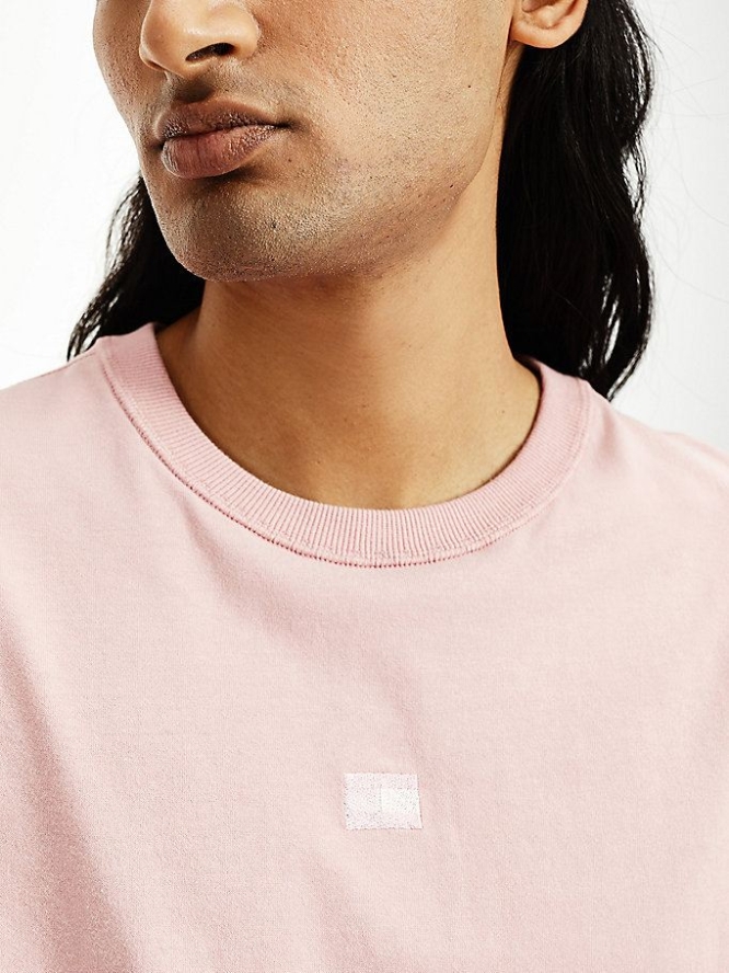 Tommy Hilfiger Recycled Baumwoll Crew Neck T-shirts Herren Rosa | AT473XCYM