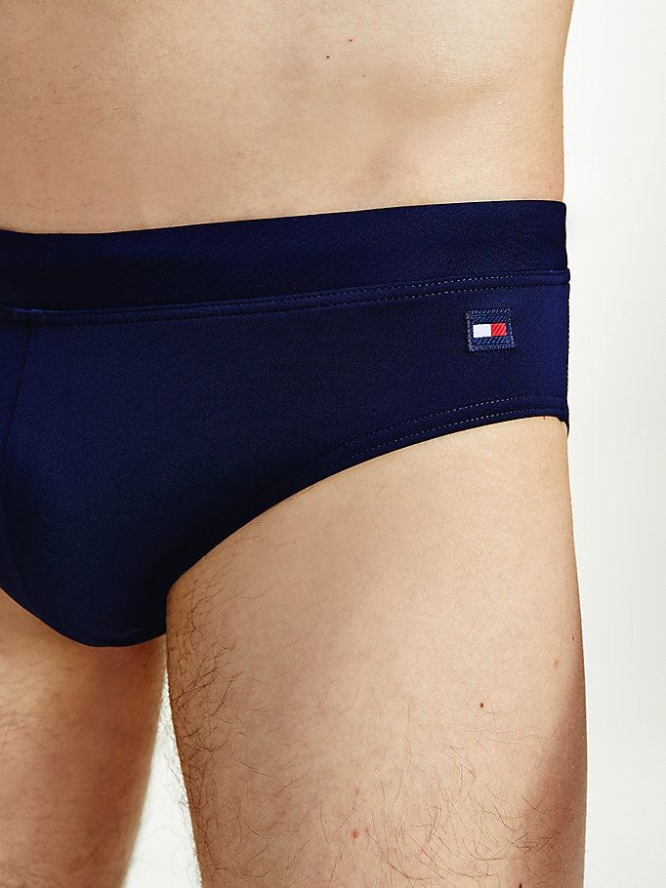 Tommy Hilfiger Recycled Nylon Drawstring Swim Briefs Bademode Herren Dunkelblau | AT340EFDZ