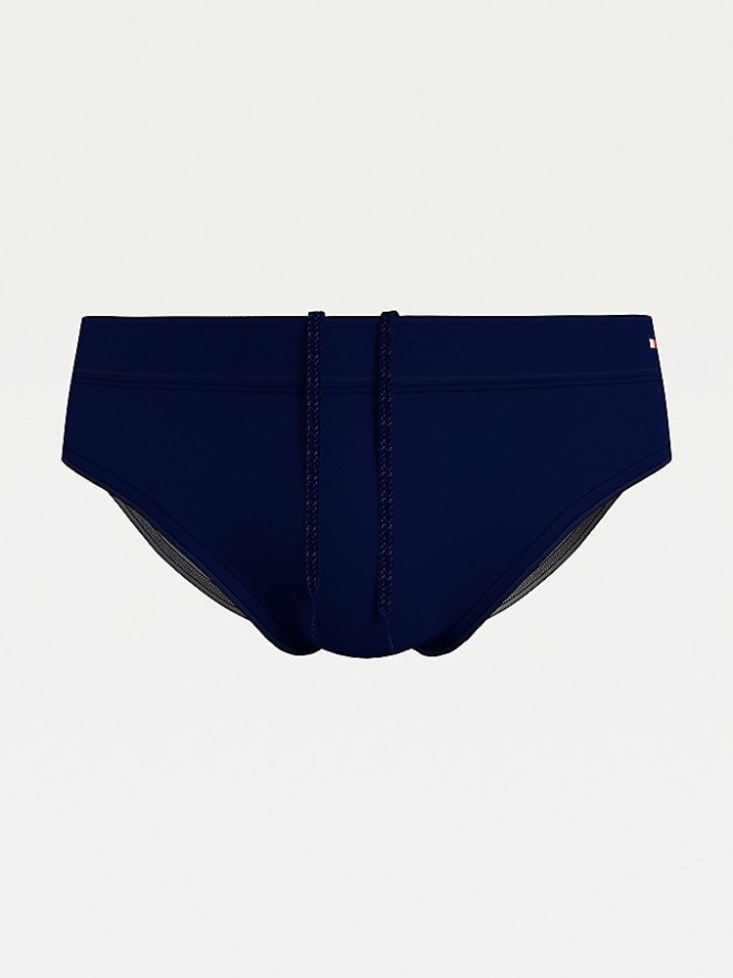 Tommy Hilfiger Recycled Nylon Drawstring Swim Briefs Bademode Herren Dunkelblau | AT340EFDZ