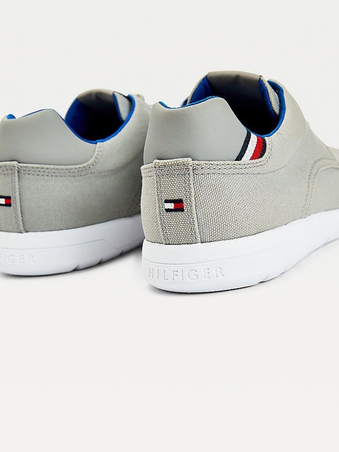 Tommy Hilfiger Recycled Organic Baumwoll Hybrid Freizeitschuhe Herren Silber | AT431AFEC