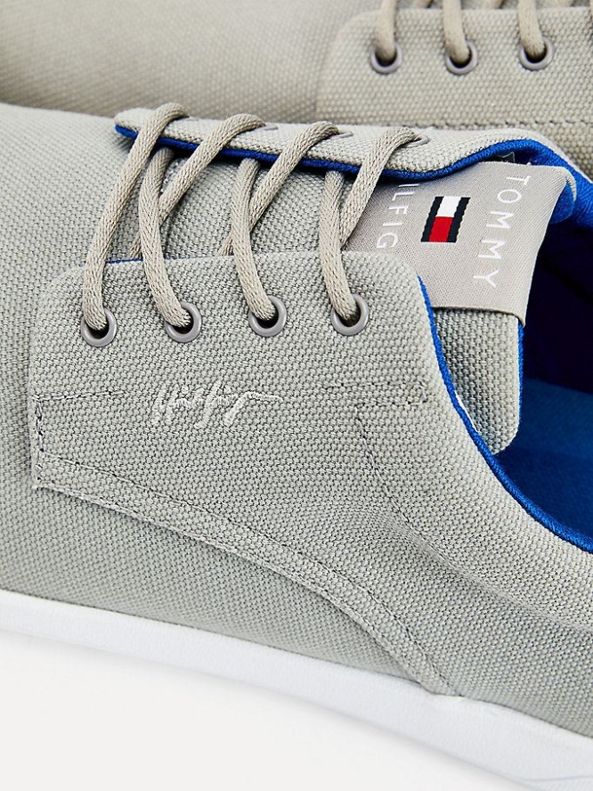 Tommy Hilfiger Recycled Organic Baumwoll Hybrid Freizeitschuhe Herren Silber | AT431AFEC