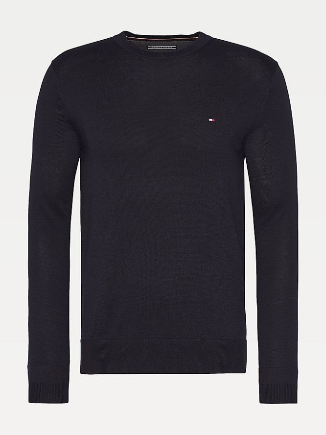 Tommy Hilfiger Regular Fit Crew Neck Jumper Pullover Herren Dunkelblau | AT356UJAD