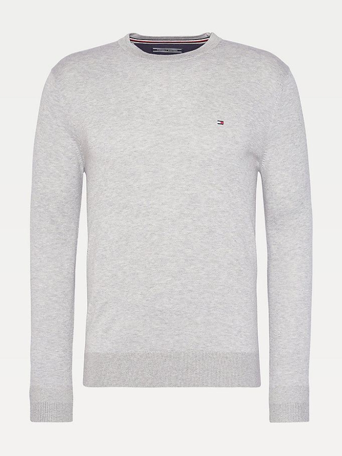 Tommy Hilfiger Regular Fit Crew Neck Jumper Pullover Herren Grau | AT426TLRM