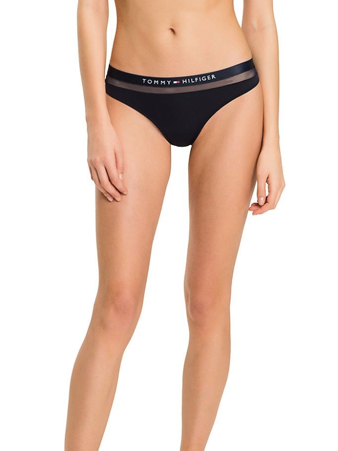 Tommy Hilfiger Regular Fit Mesh Tanga Unterwäsche Damen Navy | AT814NMVW