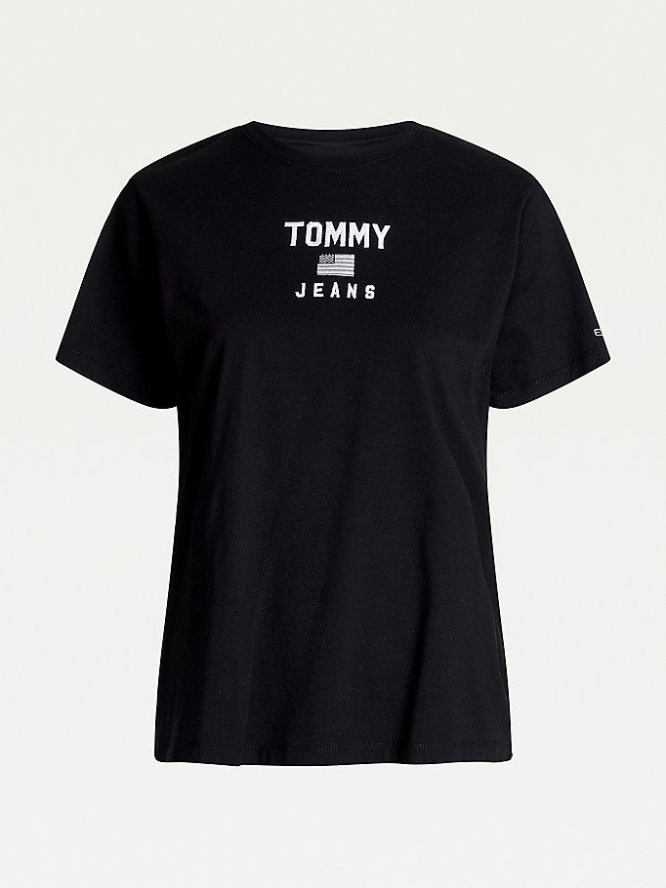 Tommy Hilfiger Relaxed Fit Americana T-shirts Damen Schwarz | AT840ONWA