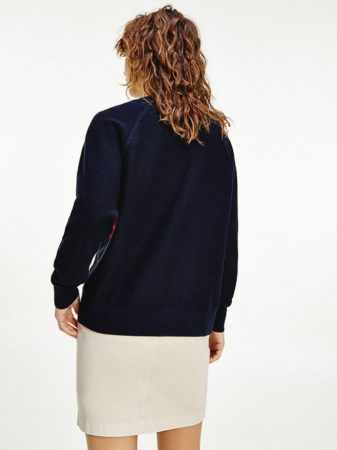 Tommy Hilfiger Relaxed Fit Jumper Pullover Damen Dunkelblau | AT170NRYO